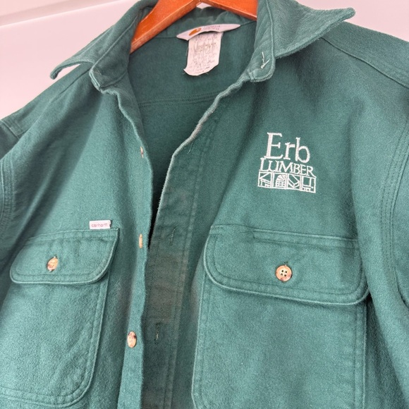 Vintage Carhartt Rugged Outdoor Wear Canvas Work Shirt Jacket – Green – Size XL - Picture 4 of 8